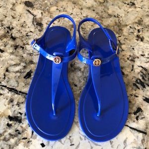 Nicole Miller Blue T Strap Thong Jelly Sandals 10